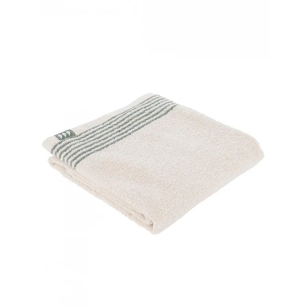 Πετσέτα μπάνιου εκρού/πράσινο 100%βαμβάκι 50x90cm