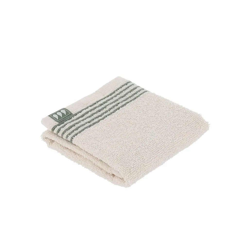 Πετσέτα μπάνιου εκρού/πράσινο 100%βαμβάκι 30x50cm