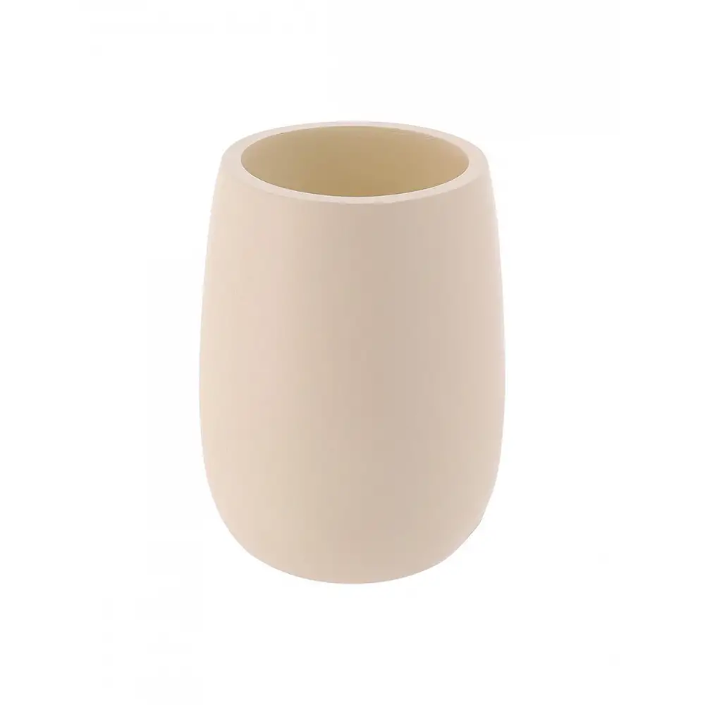 Ποτήρι οδοντόβουρτσας polyresin  εκρού 350ml/7,5x11cm