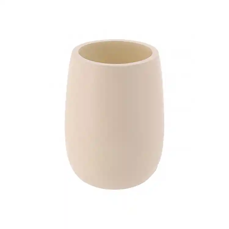 Ποτήρι οδοντόβουρτσας polyresin  εκρού 350ml/7,5x11cm