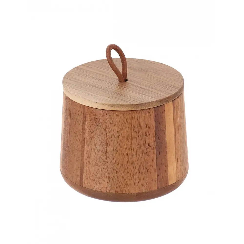 Δοχείο acacia με καπάκι Φ11 Η9cm