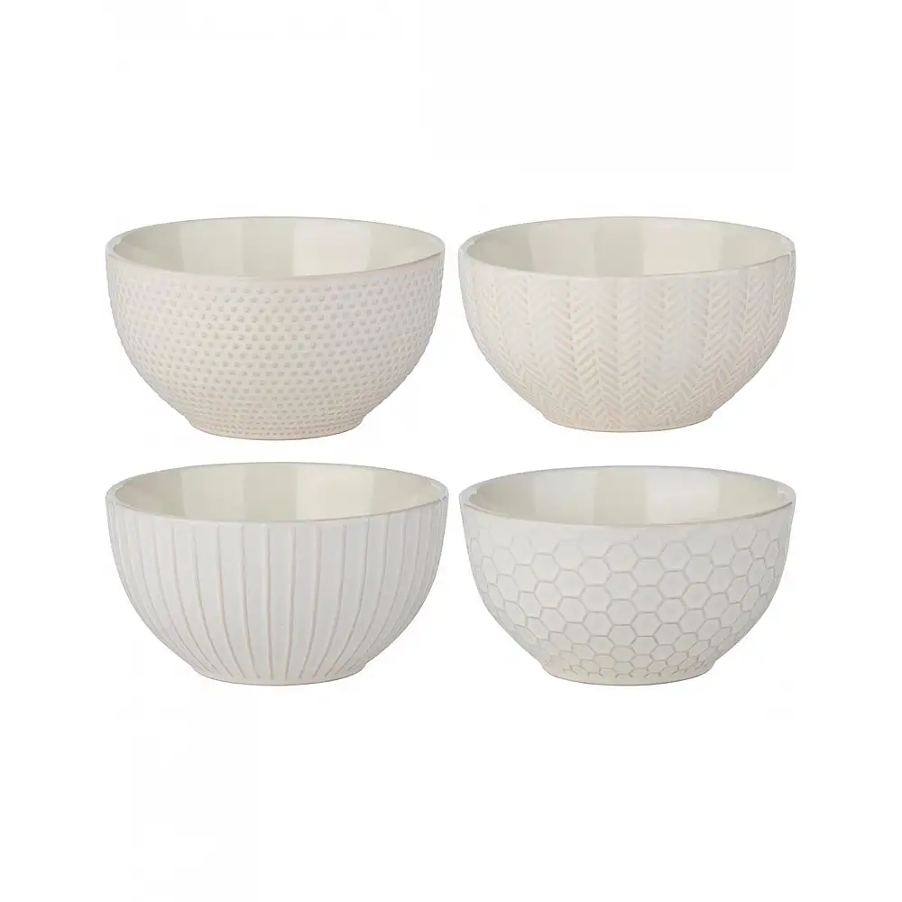 Μπωλ κεραμικό  Λευκό 4σχέδια 620ml/14,3x8 cm