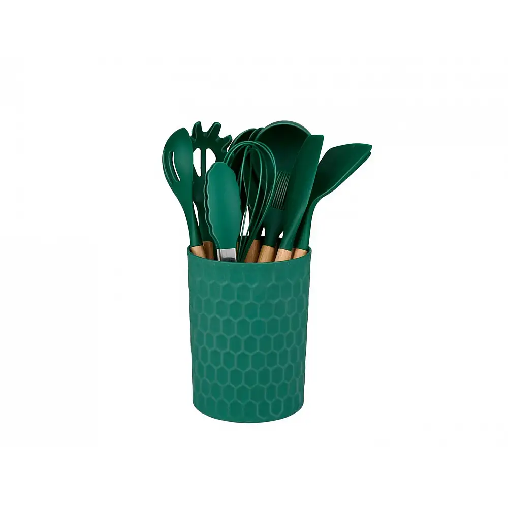 Εργαλεία κουζίνας σετ12τμχ πράσινο 14,2x32,8cm