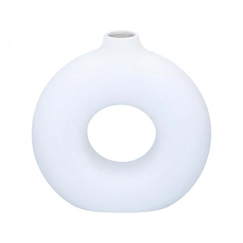 Βάζο κεραμικό λευκό στρογγυλό 31x10. 5x31cm