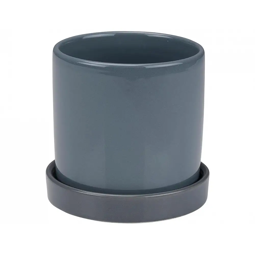 Κασπώ κεραμικό με πιάτο μπλε 10,5x11cm