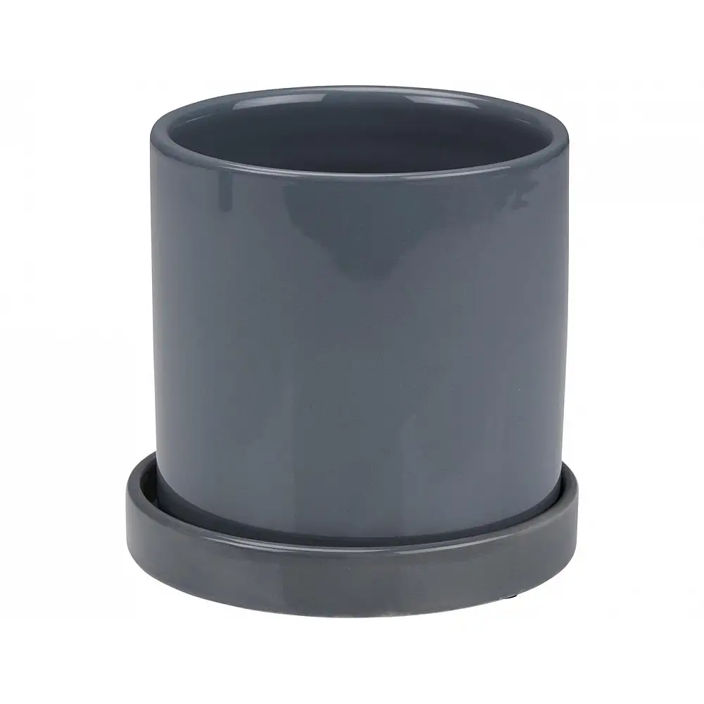 Κασπώ κεραμικό με πιάτο μπλε 13x13,5cm