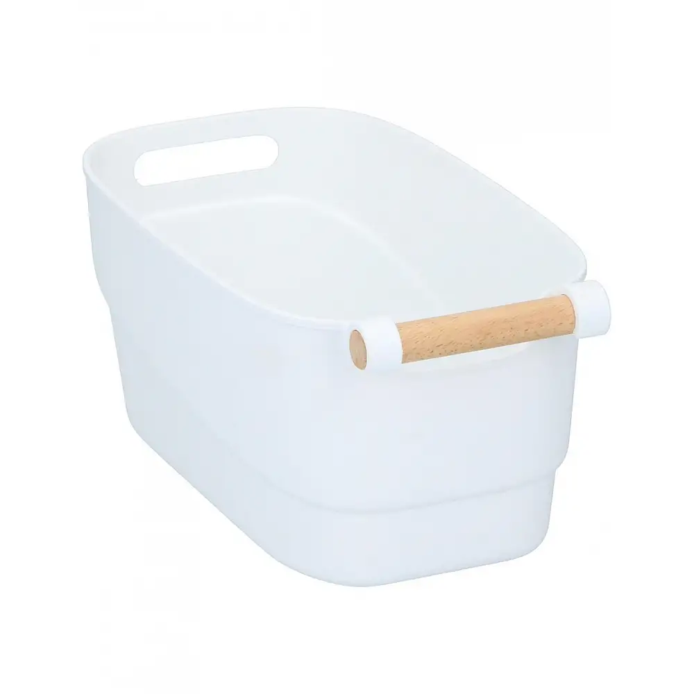 Καλάθι πλαστικό bamboo χερούλια 4χρώματα  27x14,5x12cm