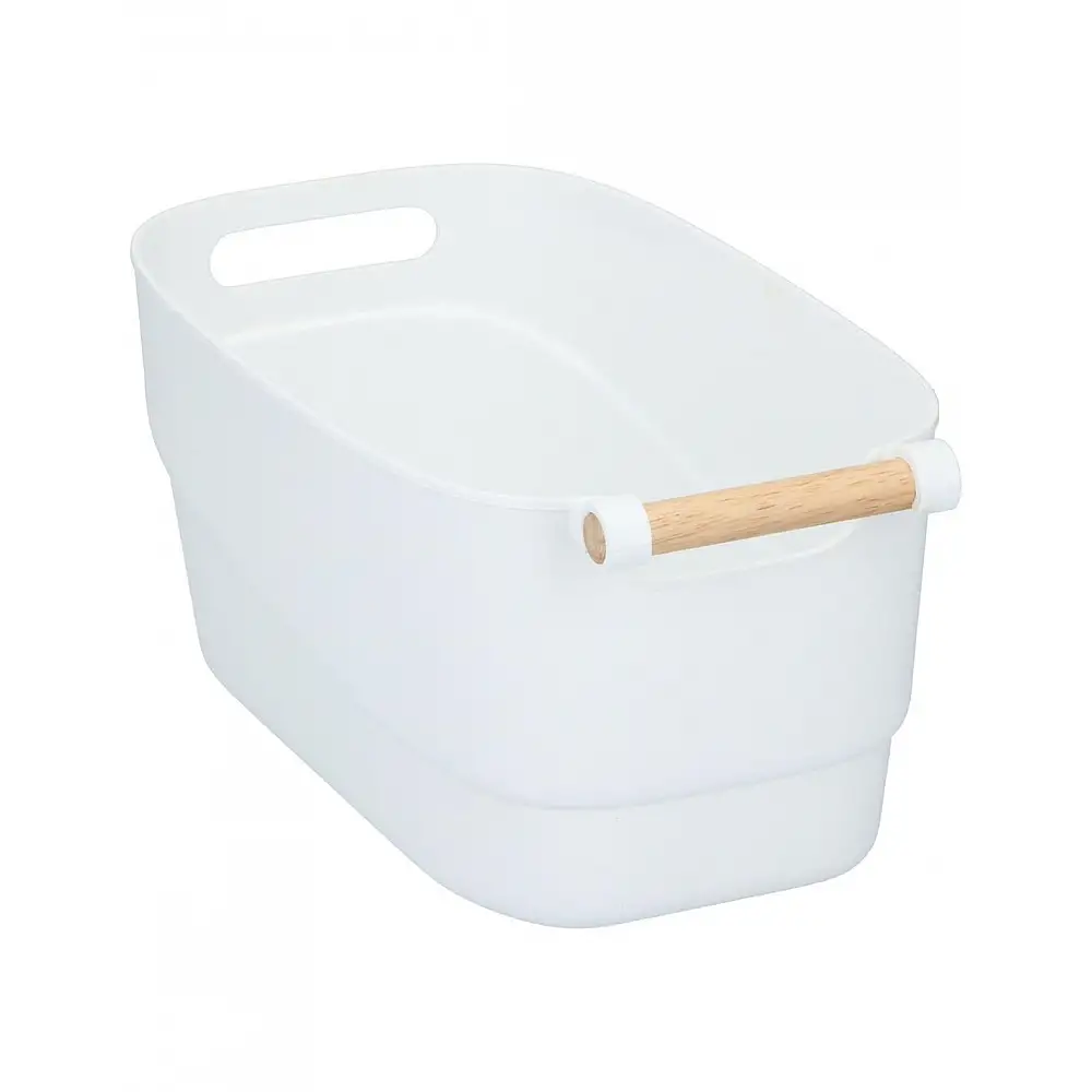 Καλάθι πλαστικό bamboo χερούλια 4χρώματα  33x18x15cm