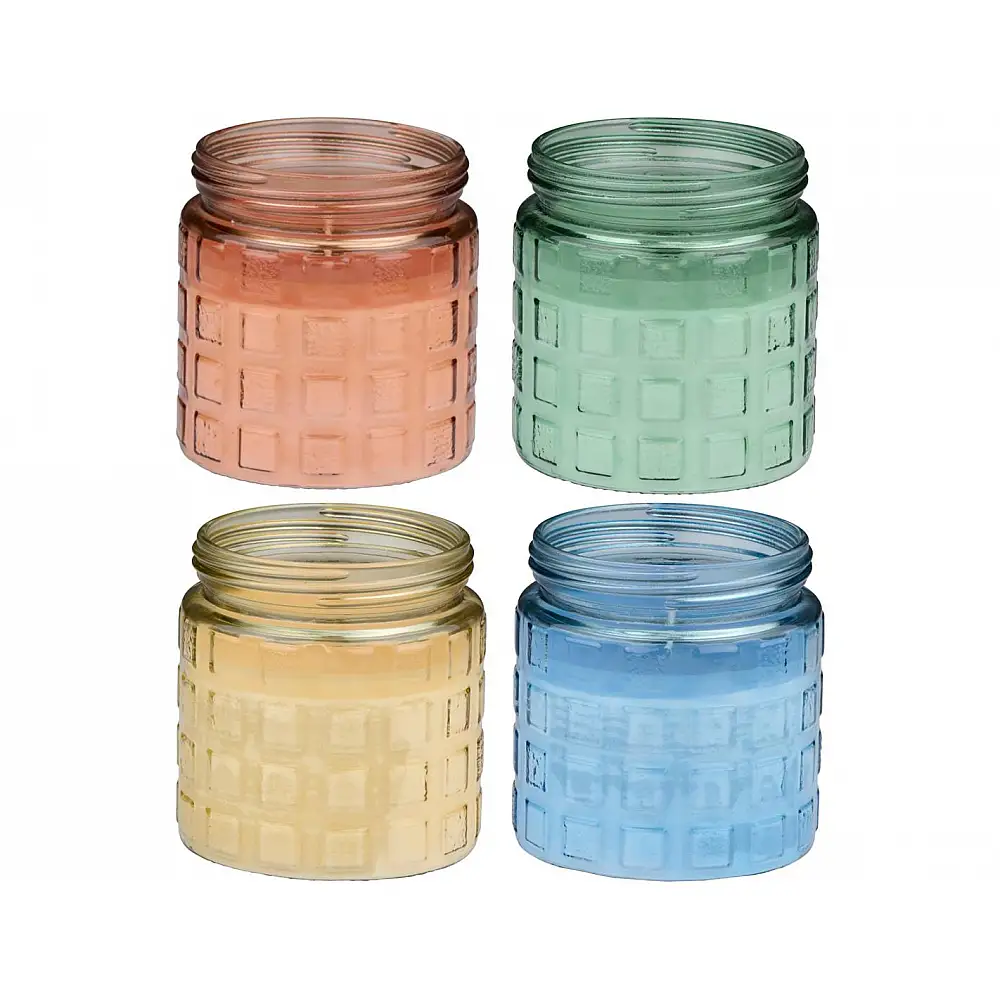 Κερί σιτρονέλα σε γυάλινο ποτήρι/4χρώματα 11x12cm