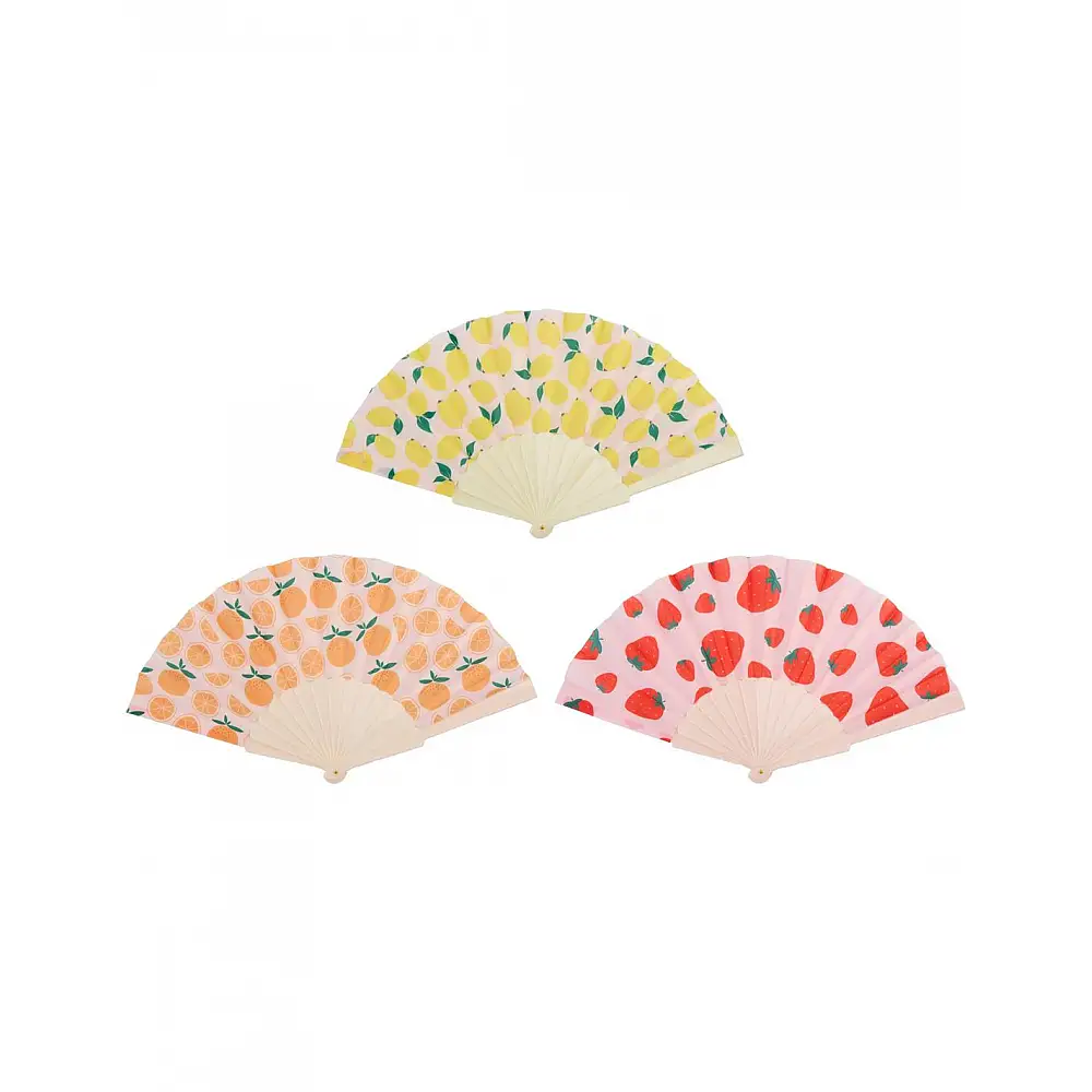 Βεντάλια σχέδιο φρούτα 3σχέδια 23x12cm