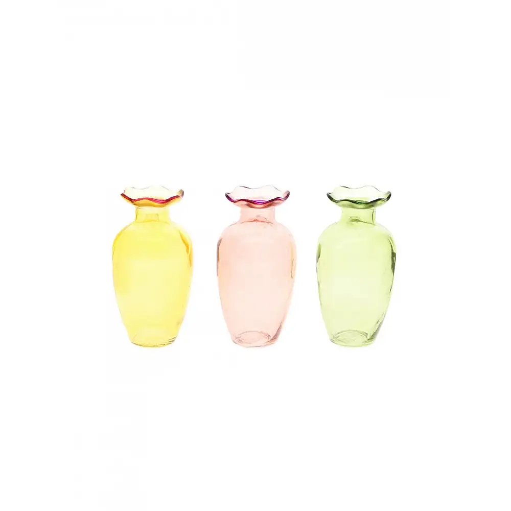 Βάζο γυάλινο 3χρώματα 7,3x14cm