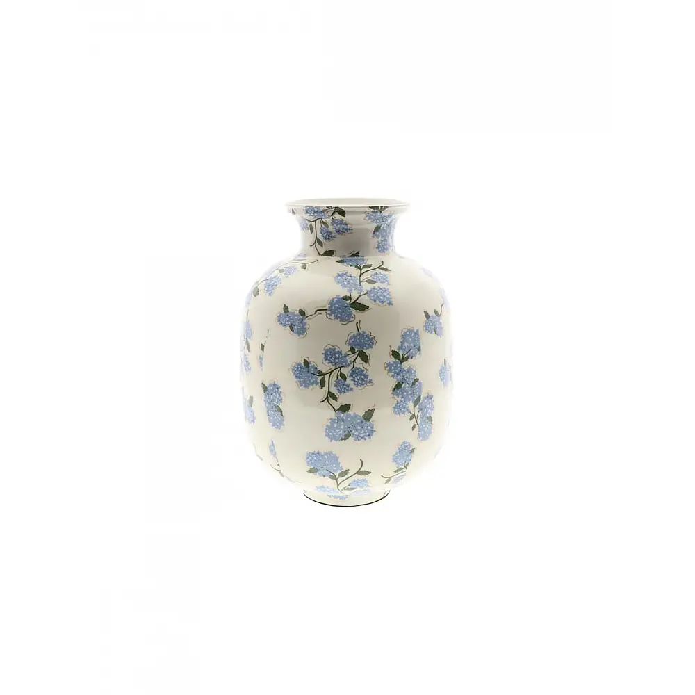 Βάζο μεταλλικό  μπλε λουλούδια 36x48cm