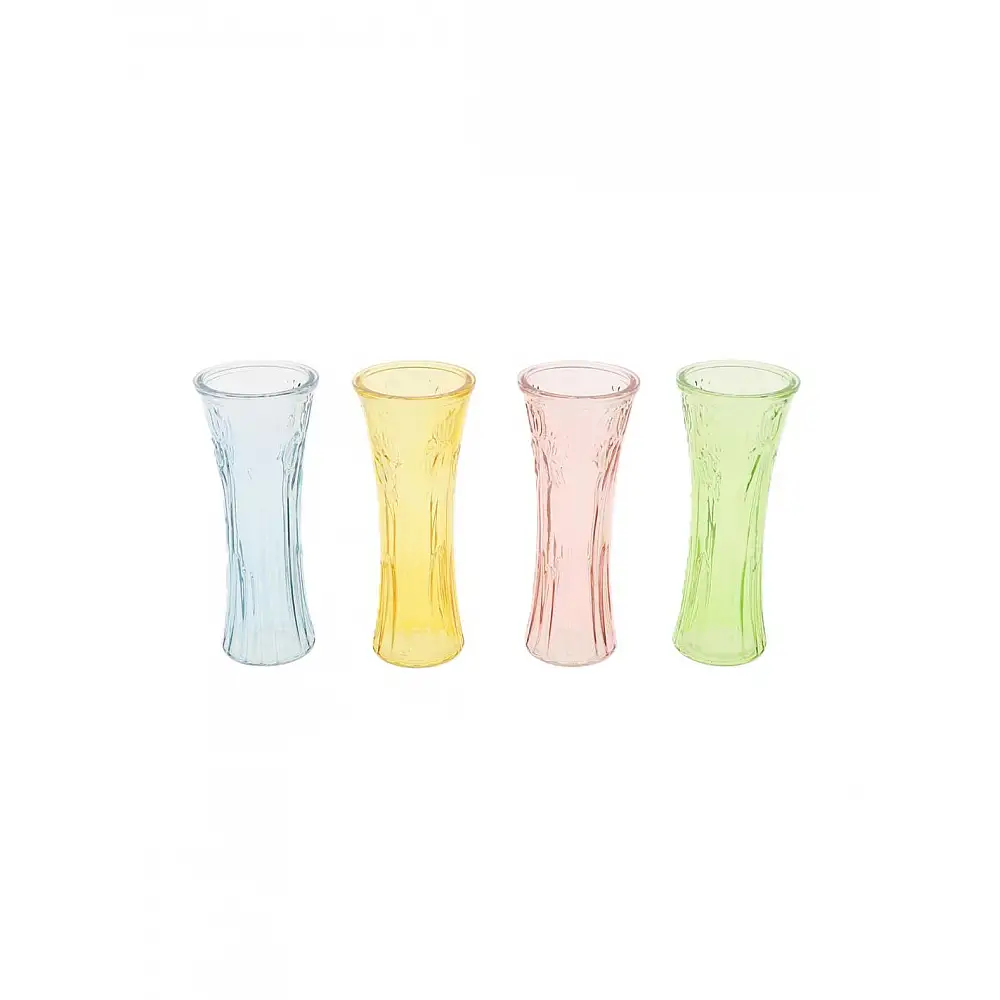Βάζο γυάλινο 4χρώματα 8x19,5cm