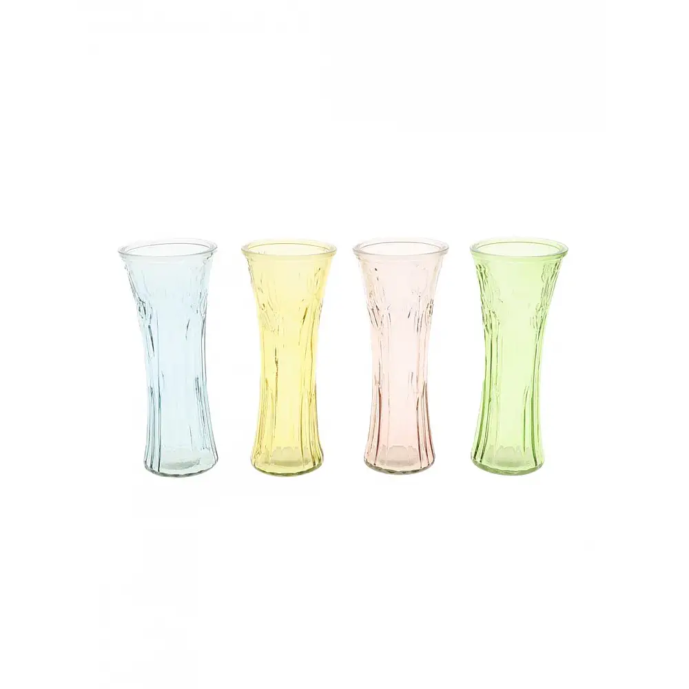 Βάζο γυάλινο 4χρώματα 10x24cm