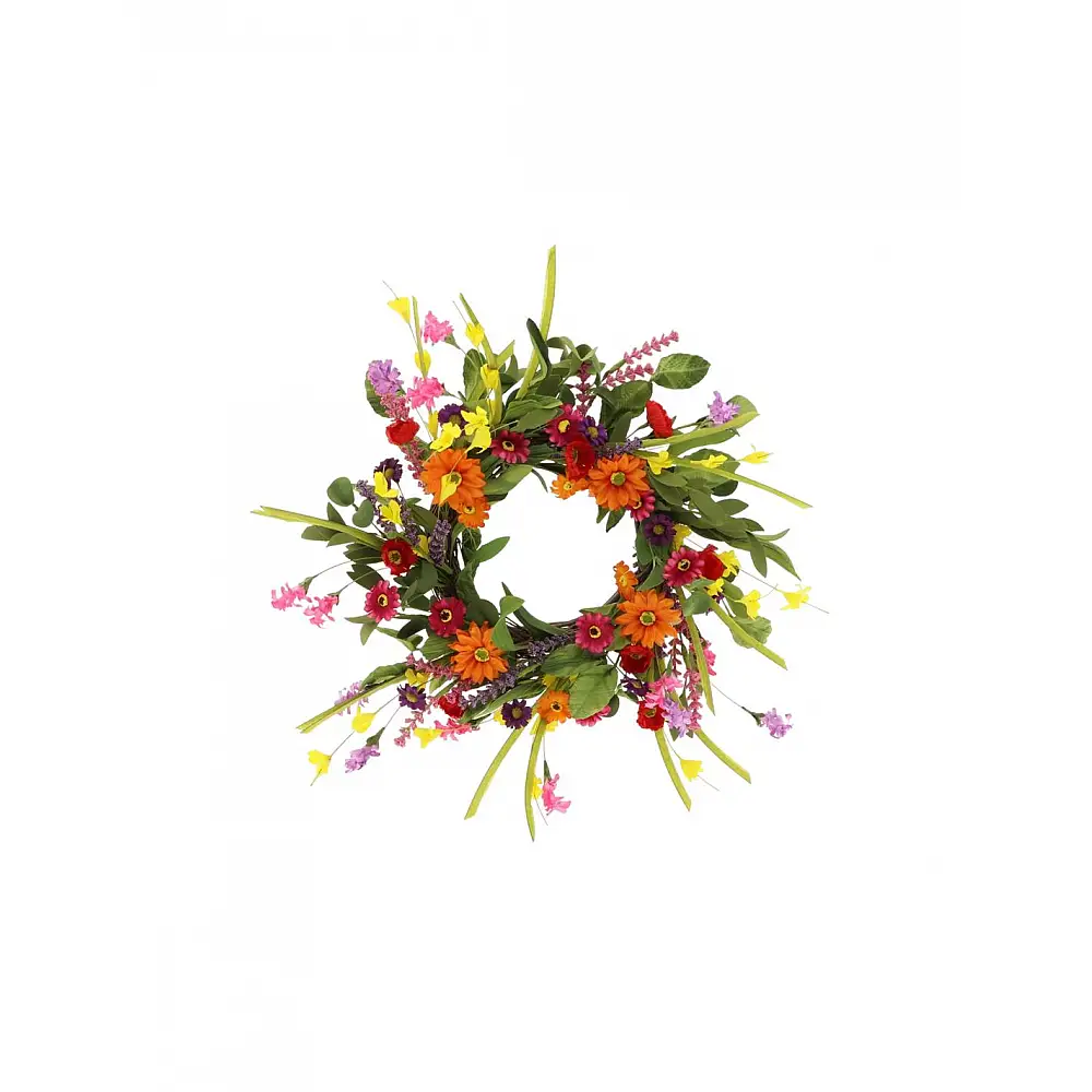 Στεφάνι με χρωματιστά  Μαργαρίτες Φ50x10cm