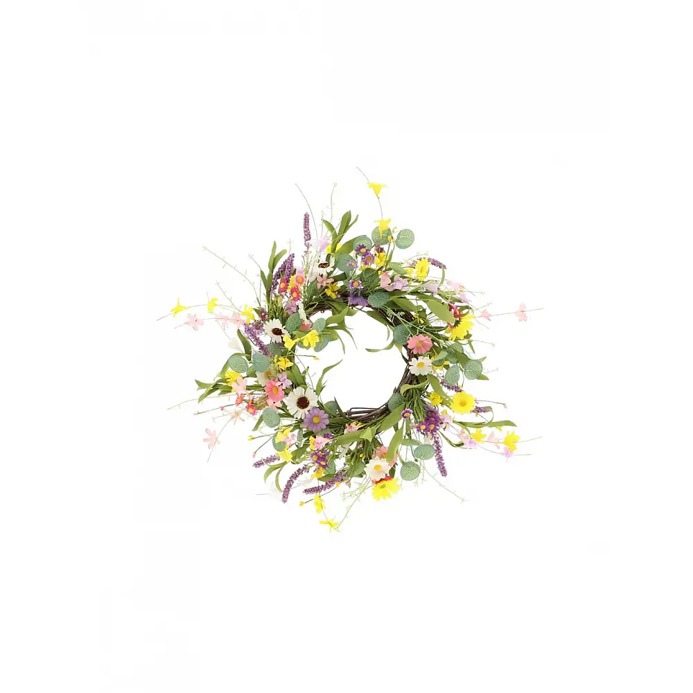 Στεφάνι με χρωματιστά  Μαργαρίτες Φ50x10cm