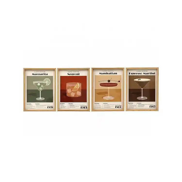 Κάδρο  Coctails  4σχέδια 30x40cm