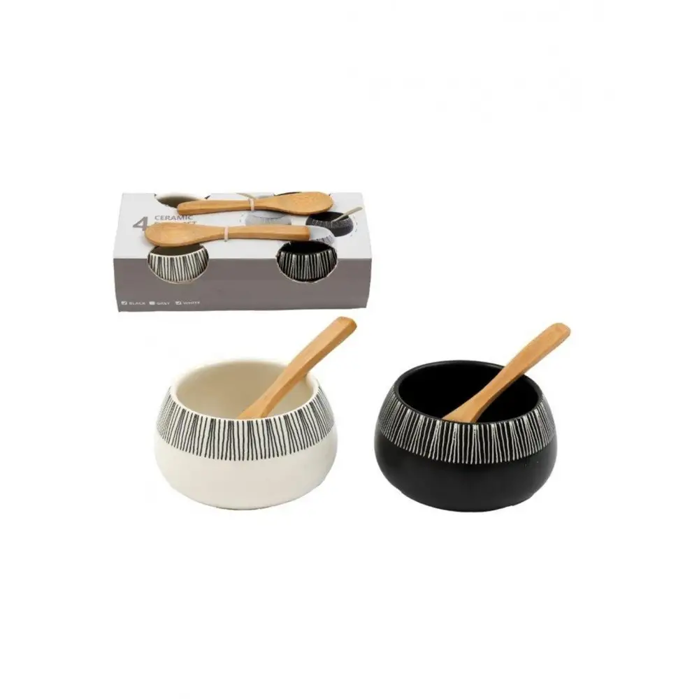 Μπωλ σετ 2 με bamboo κουτάλι 10X19X6. 5cm