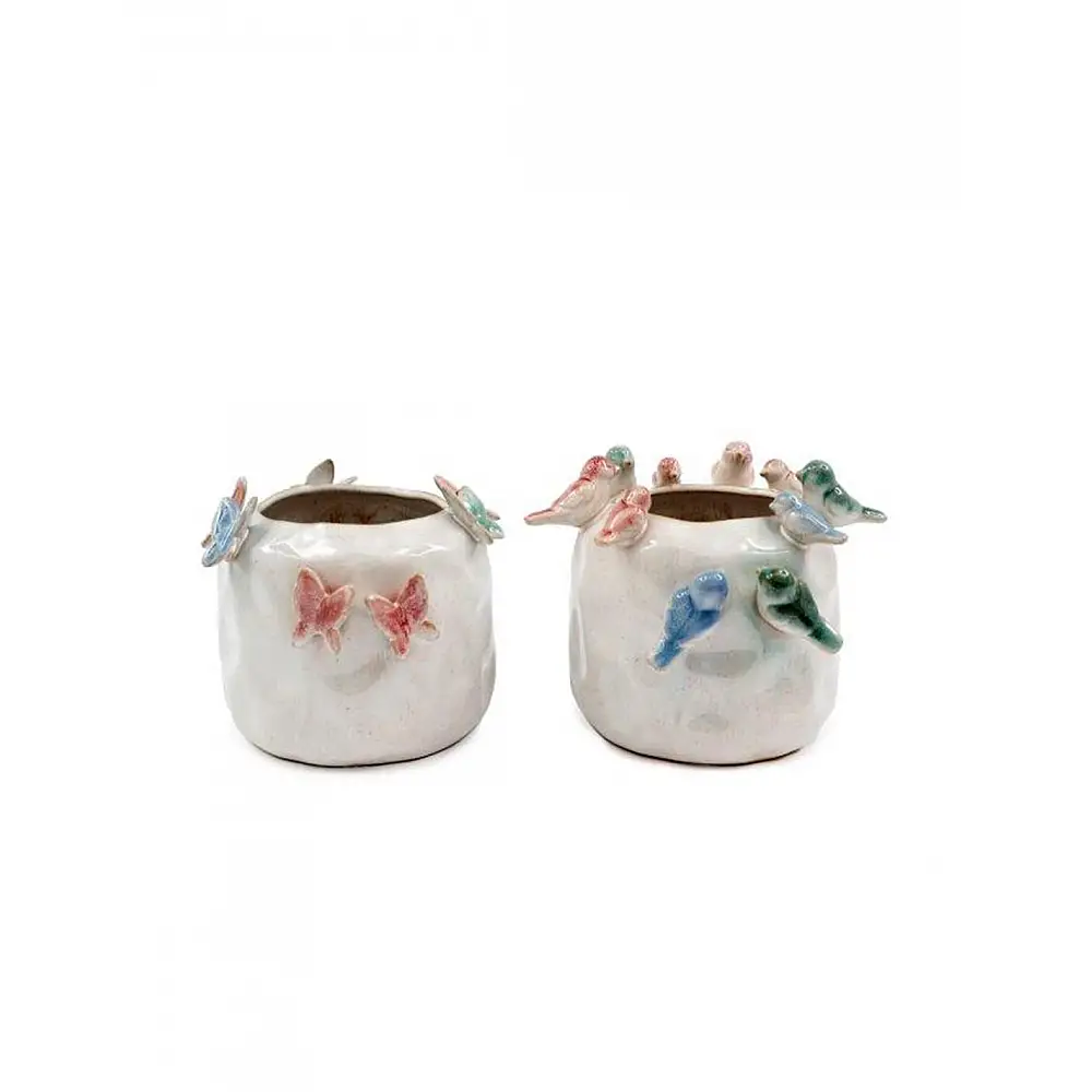 Κασπώ stownware με πουλάκια/πεταλούδες 16. 5X14cm