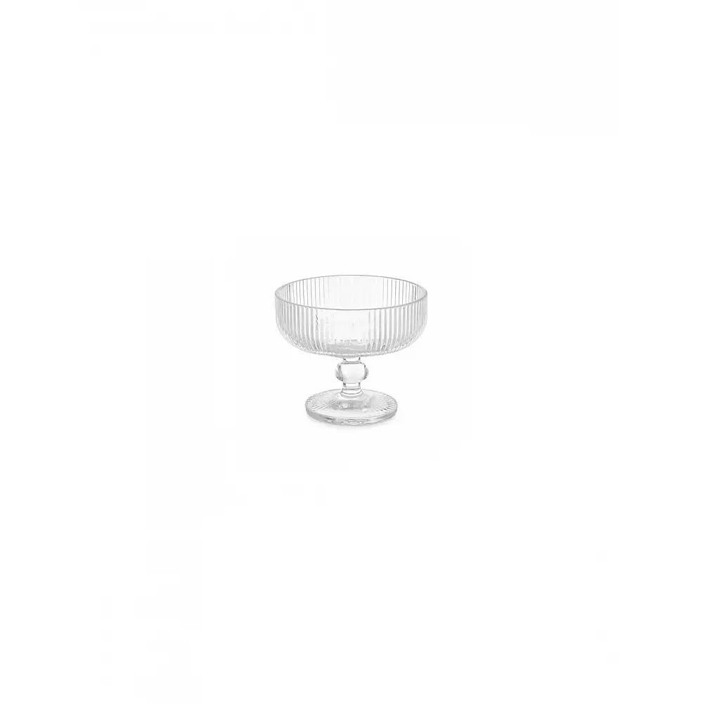 Μπωλ παγωτού γυάλινο με πόδι ριγωτό διάφανο 310ml/Φ12 Η9,9cm