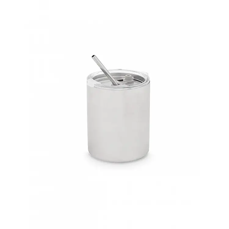 Ποτήρι θερμός ανοξείδωτο με καλαμάκι380ml/9x14cm