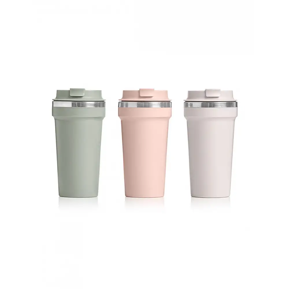 Ποτήρι θερμός με καπάκι/3χρώματα 450ml/9x18cm