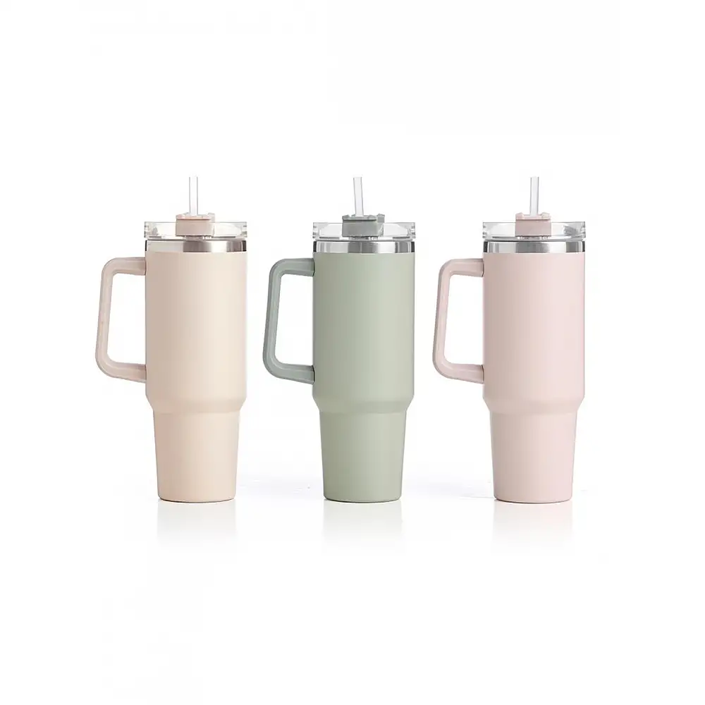 Ποτήρι θερμός με καλαμάκι/3χρώματα 1200ml/10x32cm