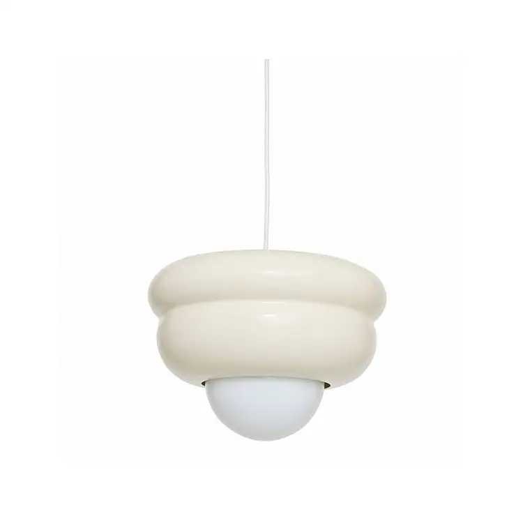 Φωτιστικό οροφής γυάλινο cream Φ28 cm