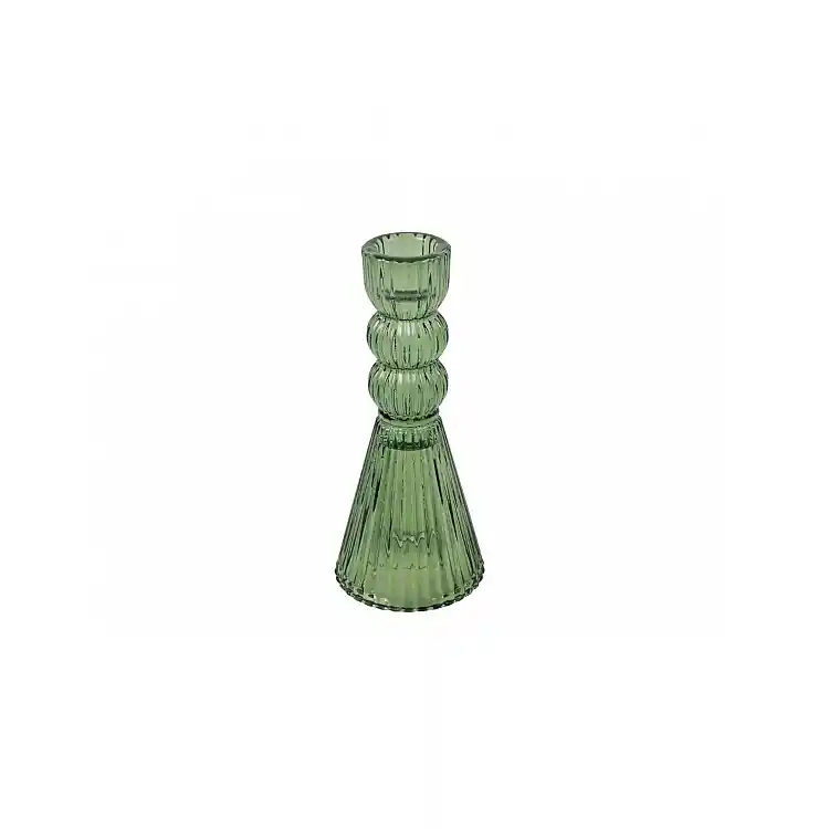Κηροπήγιο γυάλινο πράσινο 6,5x15cm