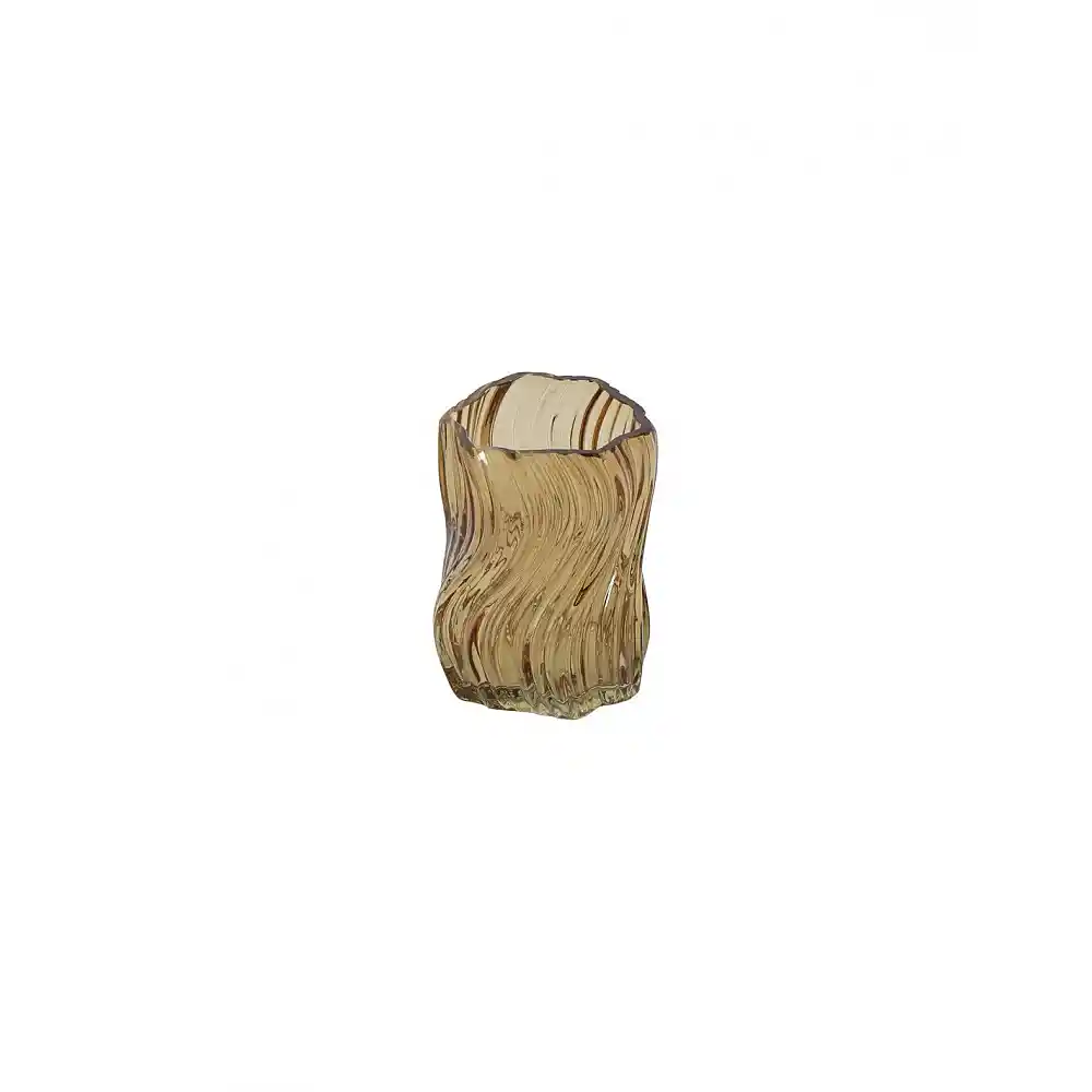 Κηροπήγιο γυάλινο καφέ 10x12,5CM