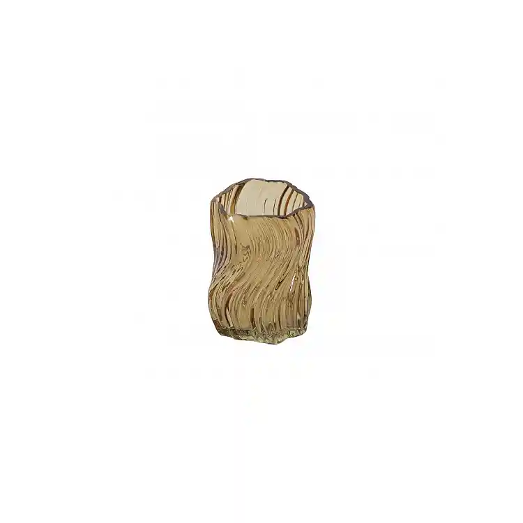 Κηροπήγιο γυάλινο καφέ 10x12,5CM