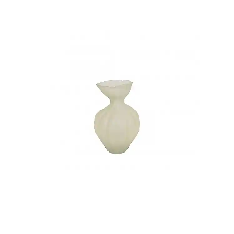 Βάζο γυάλινο LENORE ματ εκρού 19,5x30,5
