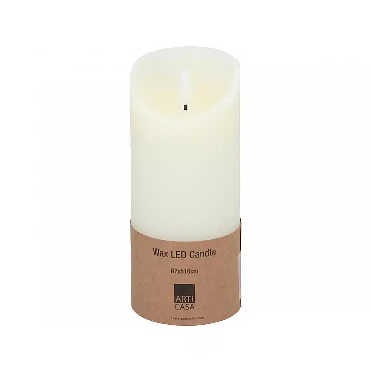 Κερί led cream 7x16cm