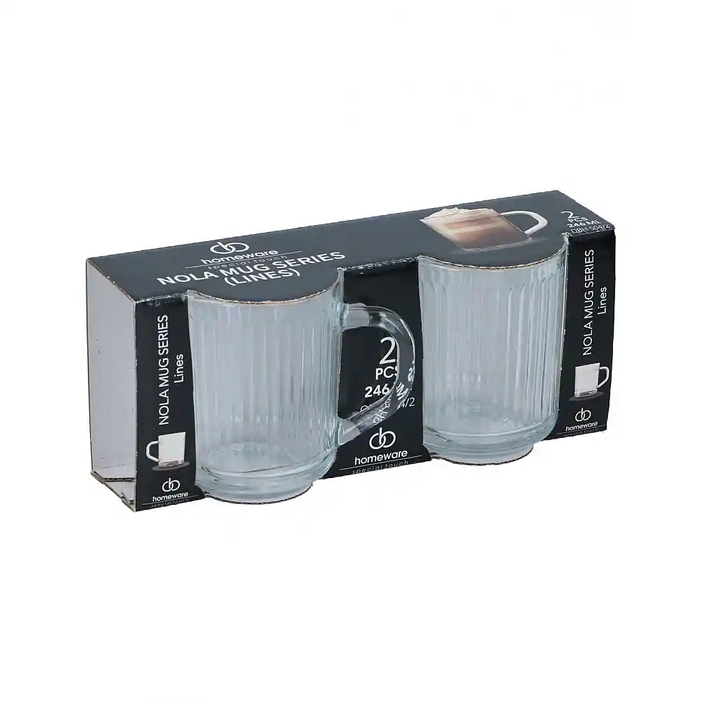 Κούπα γυάλινη διάφανη set 2pcs/246ml/22 x 14 x 9,7cm