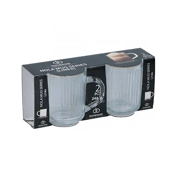 Κούπα γυάλινη διάφανη set 2pcs/246ml/22 x 14 x 9,7cm