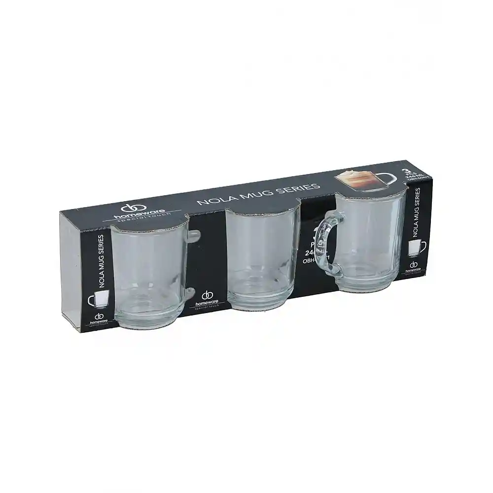 Κούπα γυάλινη διάφανη set 3pcs/246ml/22 x 14 x 9,7cm