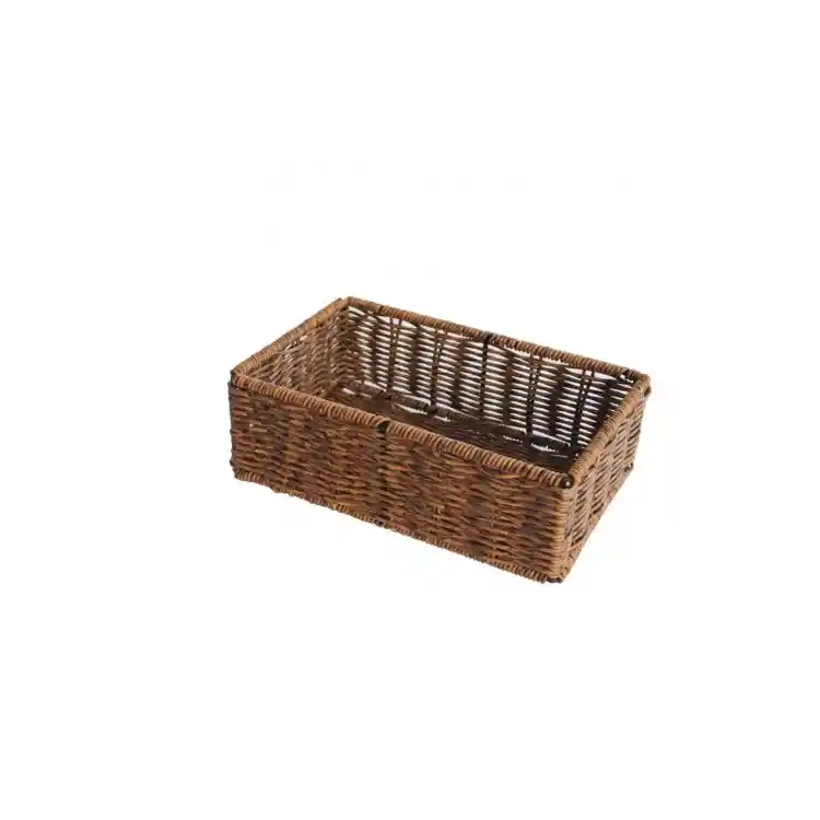 Καλάθι τεχνητό rattan καφε 25,5x15,5x8,5CM
