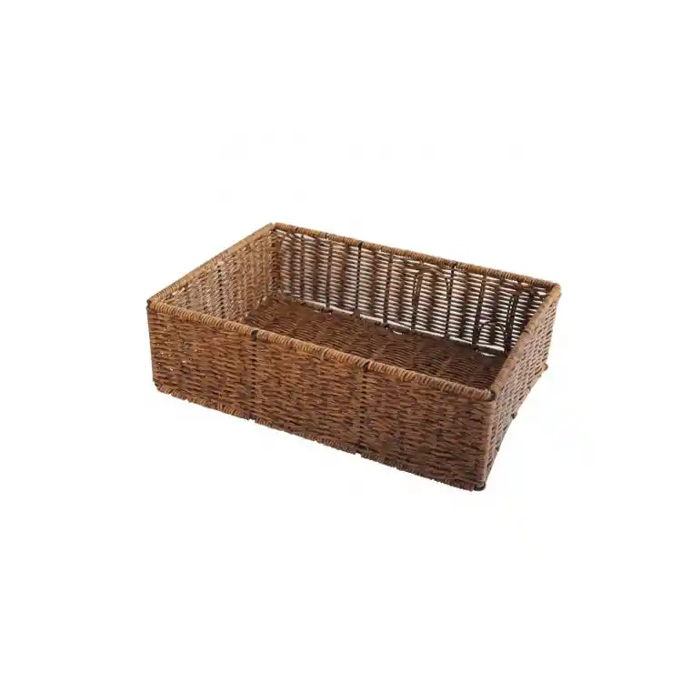 Καλάθι τεχνητό rattan καφε 30,5x20,5x9,5CM