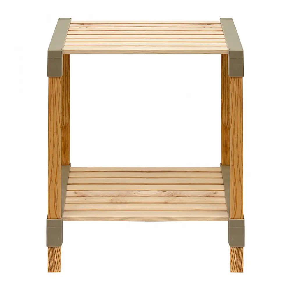 Τραπεζάκι βοηθητικό - κομοδίνο ξύλινο - πλαστικό χρώμα φυσικό - μπεζ 41x33x45εκ. | FIX-2013-2