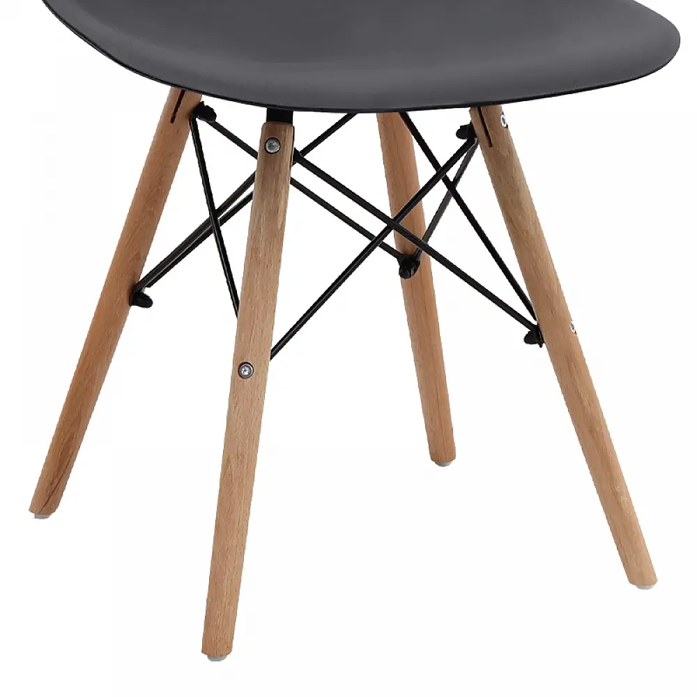 Καρέκλα τραπεζαρίας Nova Megapap PP μαύρο - ξύλινο φυσικό πόδι 46x51x80εκ. | 4 τμχ | GP001-0042,1