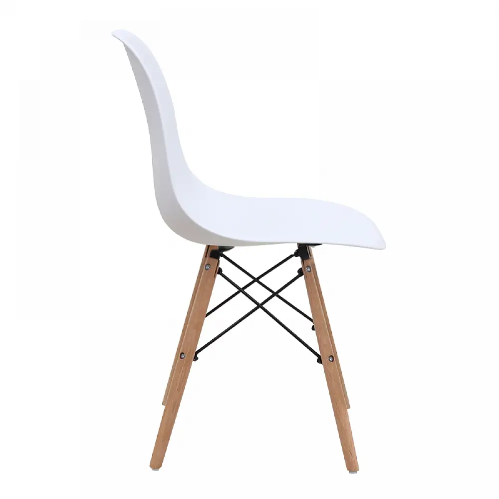 Καρέκλα τραπεζαρίας Nova Megapap PP λευκό - ξύλινο φυσικό πόδι 46x51x80εκ. | 4 τμχ | GP001-0042,2