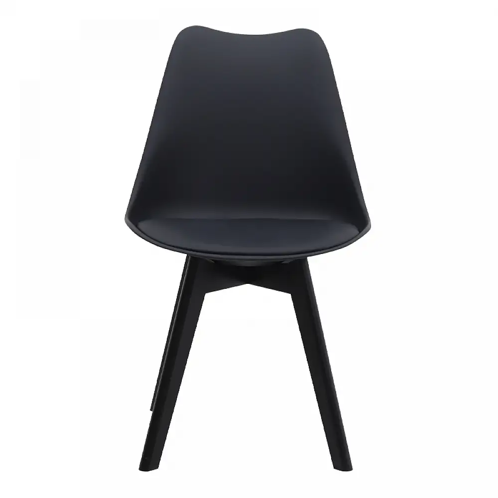 Καρέκλα τραπεζαρίας Viva Megapap PP - PU μαύρο - ξύλινο μαύρο πόδι 48,5x54x80εκ. | 4 τμχ | GP001-0043,1