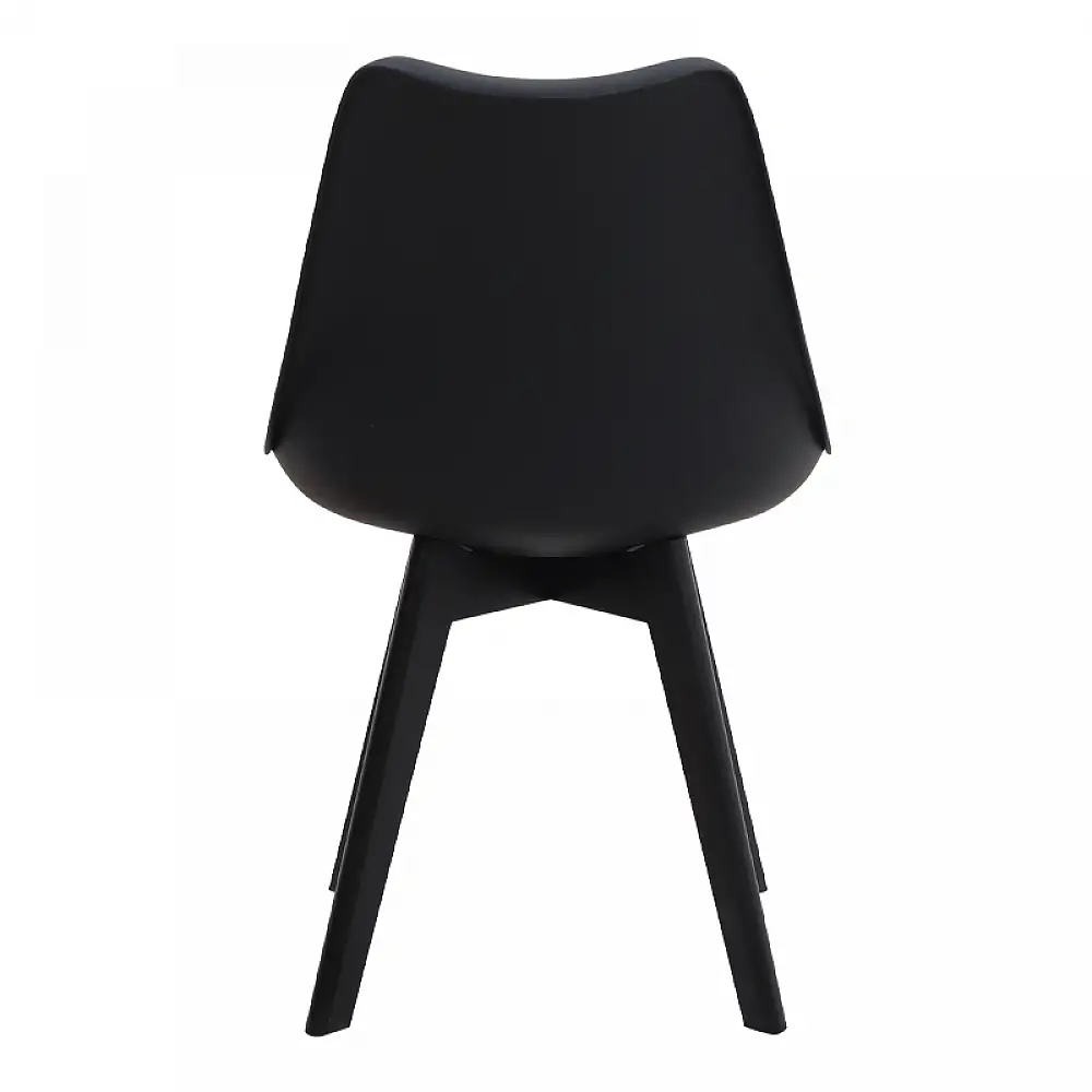 Καρέκλα τραπεζαρίας Viva Megapap PP - PU μαύρο - ξύλινο μαύρο πόδι 48,5x54x80εκ. | 4 τμχ | GP001-0043,1