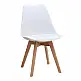 Καρέκλα τραπεζαρίας Viva Megapap PP - PU λευκό - ξύλινο φυσικό πόδι 48,5x54x80εκ. | 4 τμχ | GP001-0044,3