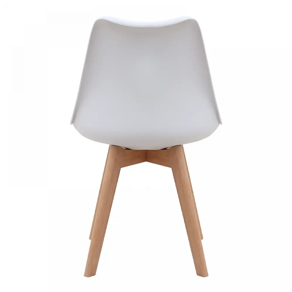 Καρέκλα τραπεζαρίας Viva Megapap PP - PU λευκό - ξύλινο φυσικό πόδι 48,5x54x80εκ. | 4 τμχ | GP001-0044,3