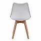 Καρέκλα τραπεζαρίας Viva Megapap PP - PU λευκό - ξύλινο φυσικό πόδι 48,5x54x80εκ. | 4 τμχ | GP001-0044,3