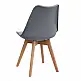 Καρέκλα τραπεζαρίας Viva Megapap PP - PU γκρι - ξύλινο φυσικό πόδι 48,5x54x80εκ. | 4 τμχ | GP001-0044,4