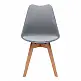 Καρέκλα τραπεζαρίας Viva Megapap PP - PU γκρι - ξύλινο φυσικό πόδι 48,5x54x80εκ. | 4 τμχ | GP001-0044,4