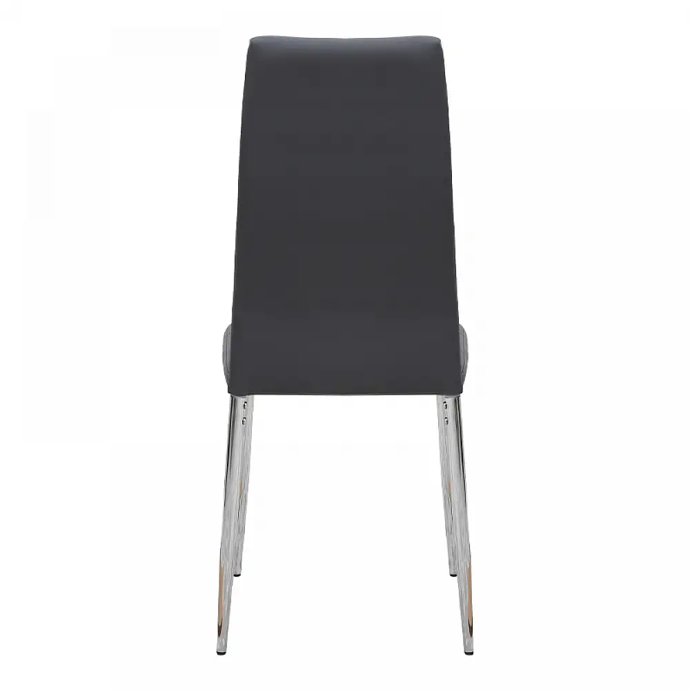 Καρέκλα τραπεζαρίας Rosa Megapap γκρι PU - μεταλλικό πόδι χρωμίου 41x48x98εκ. | 4 τμχ | GP001-0047,2