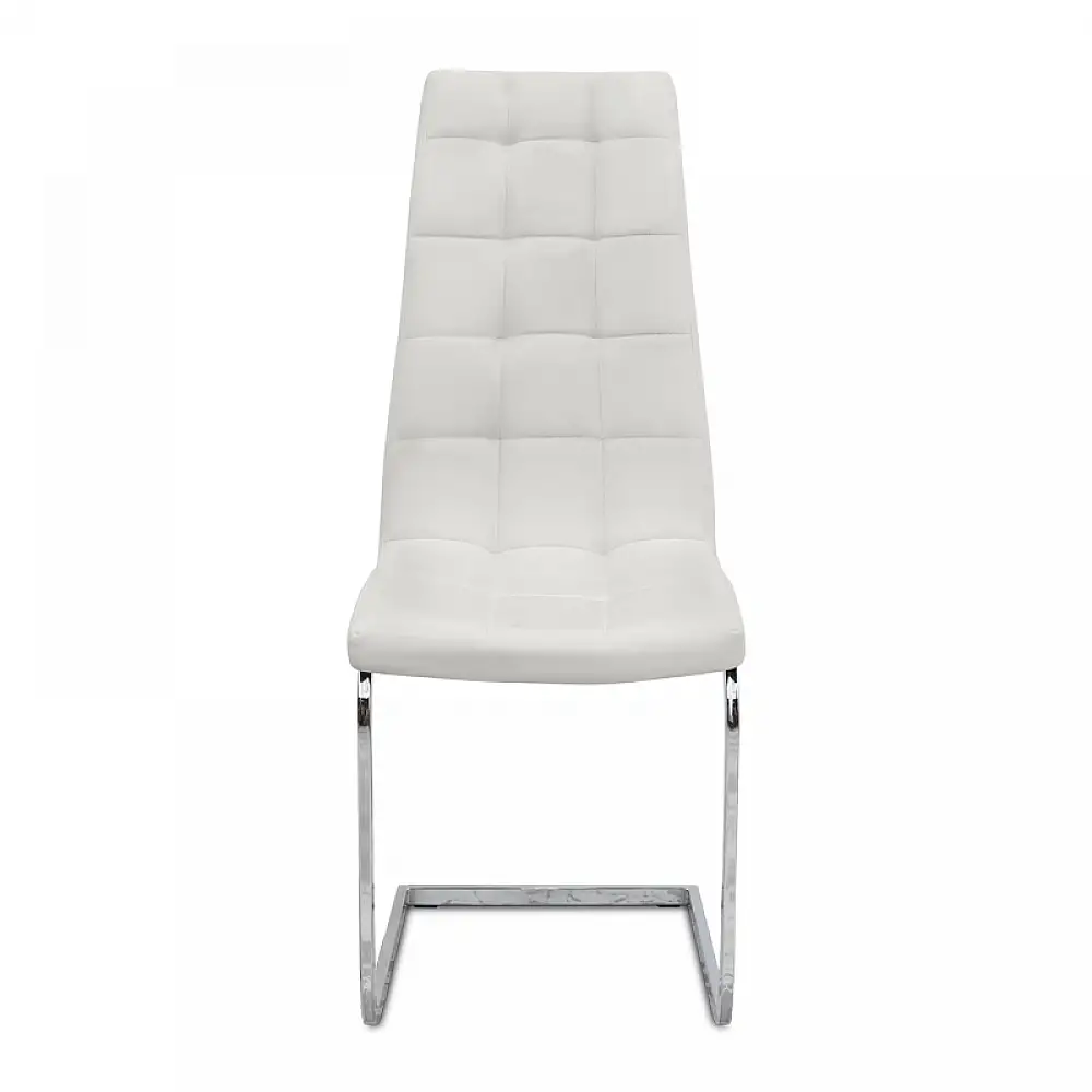 Καρέκλα τραπεζαρίας Vela Megapap λευκό PU - μεταλλική βάση χρωμίου 41x61x107εκ. | 4 τμχ | GP001-0050,2